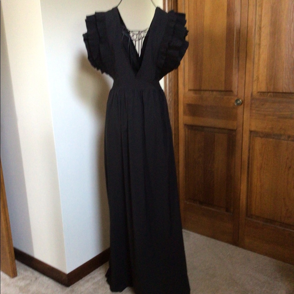 Black deep V Front and back dress, Size XXL